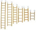 Juguete para pájaros con escalera de madera natural